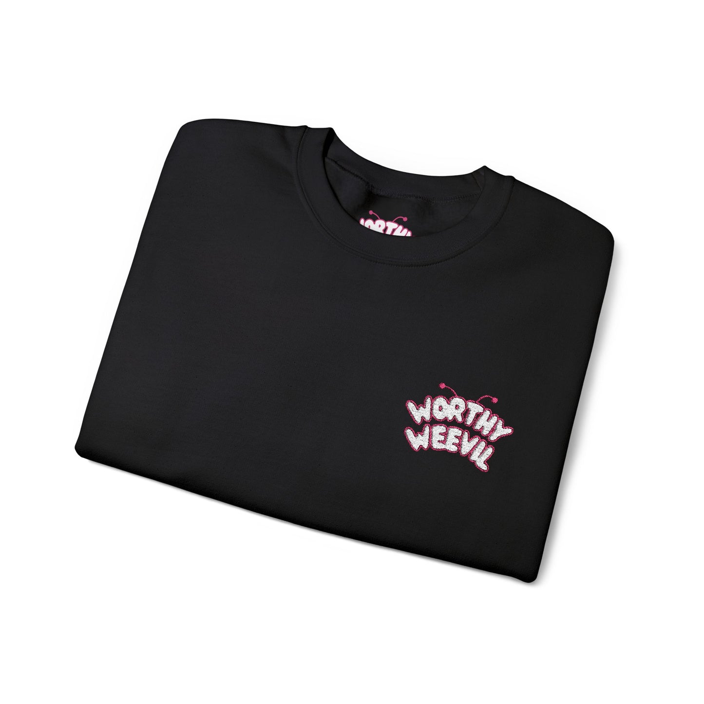 Black Embroidered Crewneck Sweatshirt