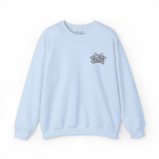 Blue Embroidered Crewneck Sweatshirt