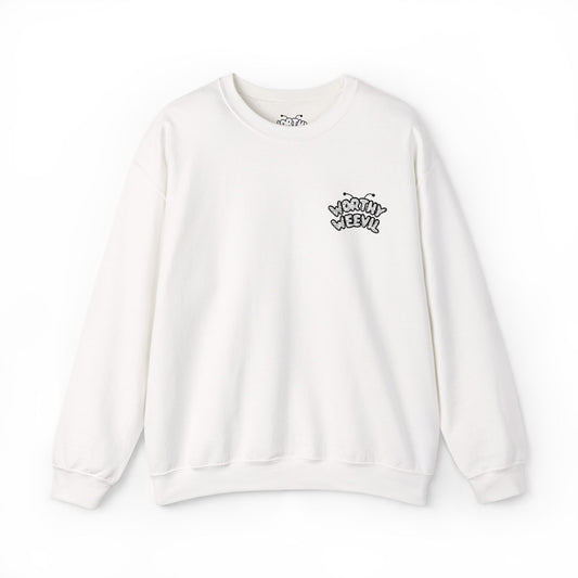 White Embroidered Crewneck Sweatshirt