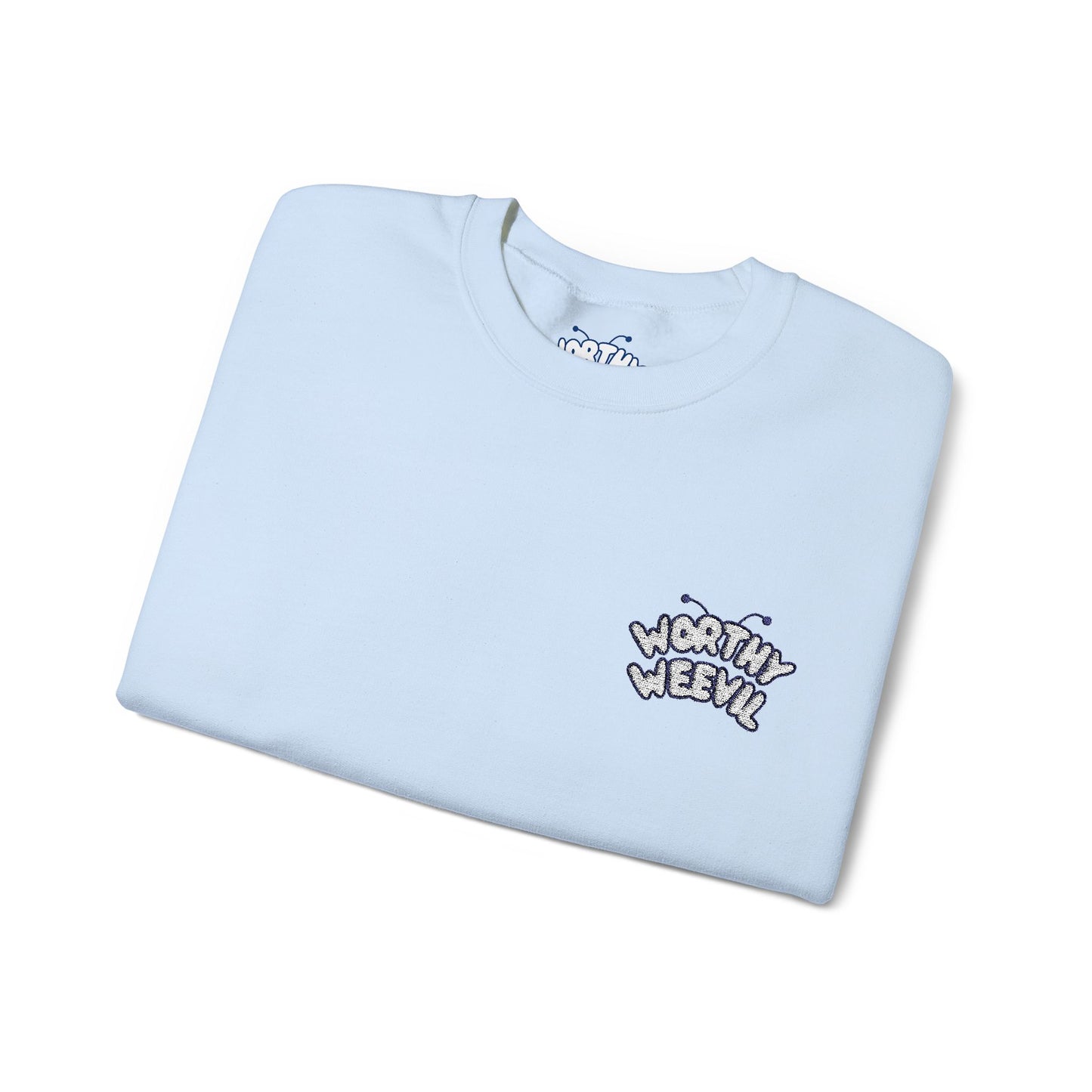 Blue Embroidered Crewneck Sweatshirt