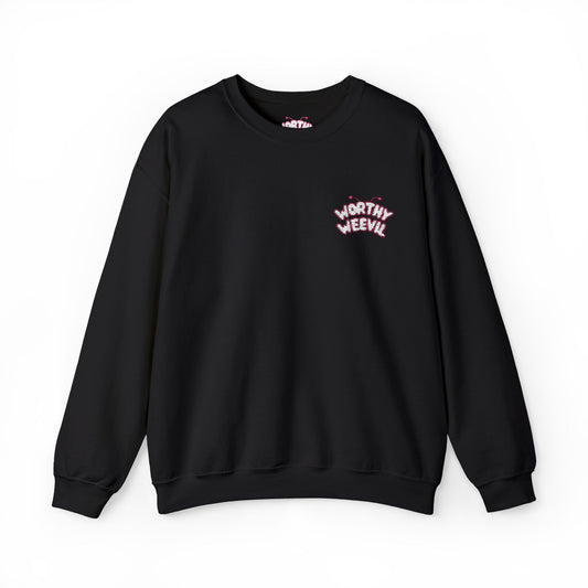 Black Embroidered Crewneck Sweatshirt
